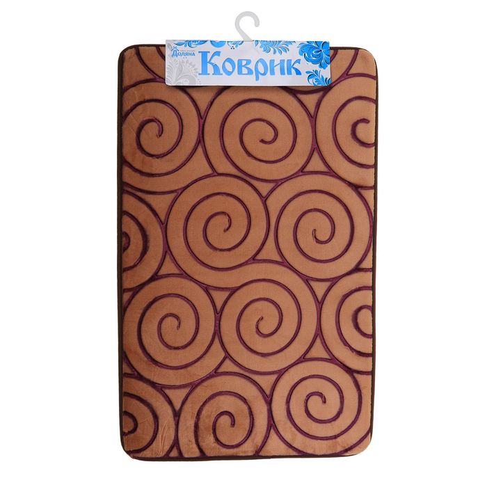 Коврик для ванной "Завитки шоколад"