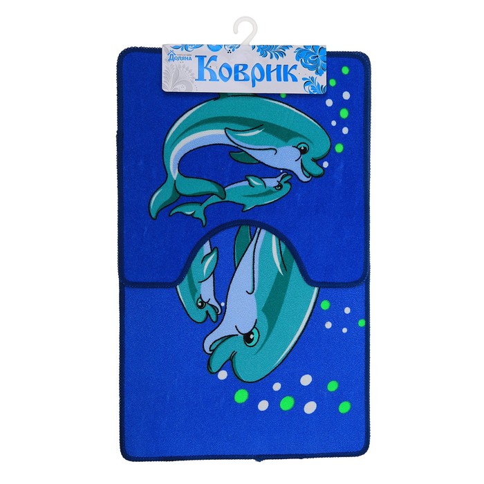 Набор ковриков для ванной и туалета "Подводный мир" 2 шт, цвет МИКС