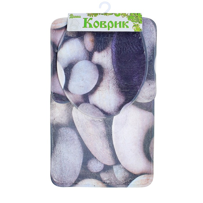 Набор ковриков для ванной и туалета "Камни" 3 шт