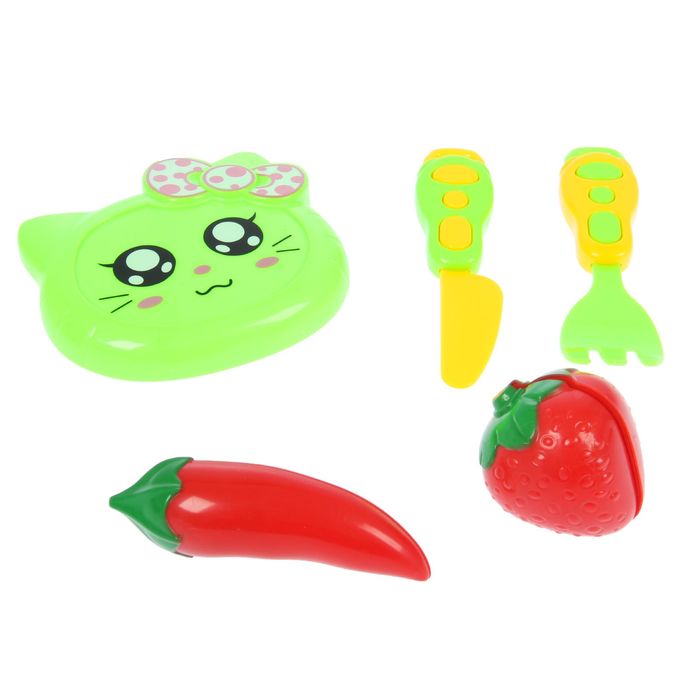 Набор продуктов для нарезки "Учимся готовить-1", 4 предмета с доской