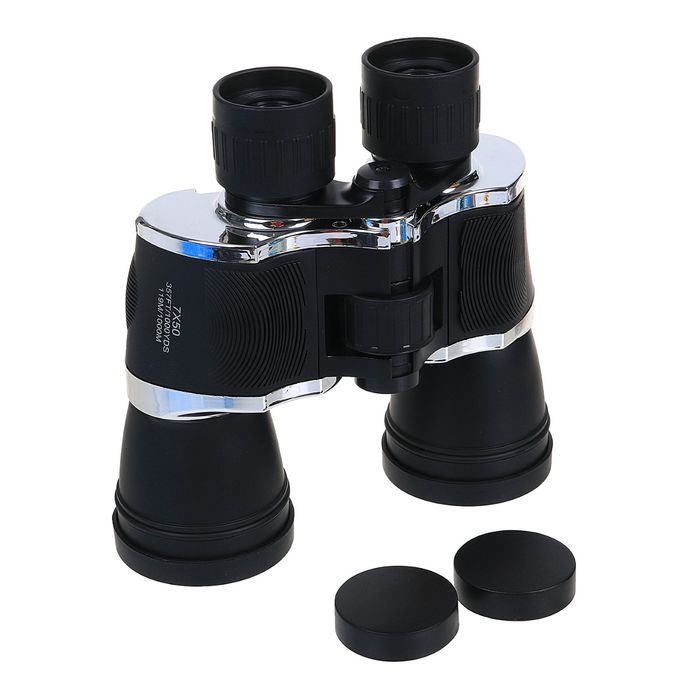 Бинокль 7х50, 750WD, чёрный с хромированными накладками, 19.5х18х6 см