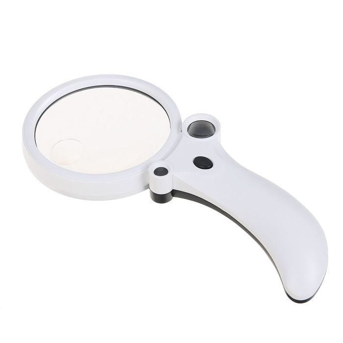 Лупа 2.5х d=8.5х, 25х d=2 см (2 шт.), 55x d=1 см TH-600600CH, ручка изгиб, LED, 11х22 см