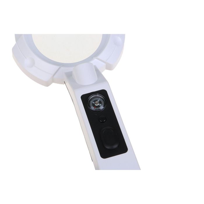 Лупа 6х, d=6 см TH-600557Н, с прямой ручкой, компас, с подсветкой, белая, 10х6х24 см