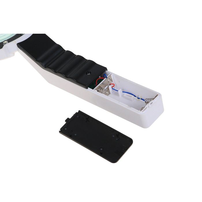 Лупа 6х, d=6 см TH-600557Н, с прямой ручкой, компас, с подсветкой, белая, 10х6х24 см