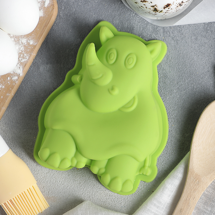 Форма для выпечки "Носорог" 16х10 см, цвета МИКС