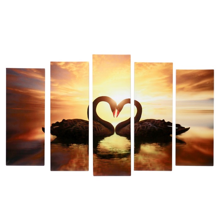 Модульная картина на подрамнике "На закате", 2 шт. — 21×54, 2 шт. — 21×61, 1 шт. — 21×68 см, 105×68 см