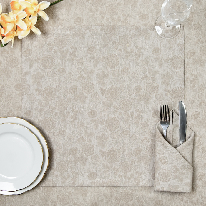 Набор столовый "Этель" Афелия скатерть 150х150 см, салфетки 40х40 см 6 шт., хлопок 100% ВМГО 0409