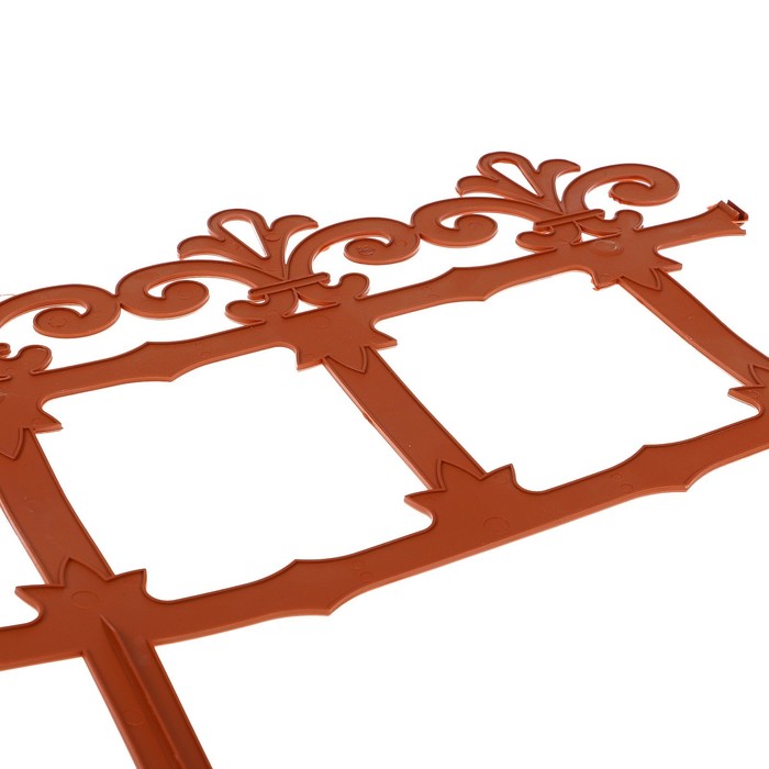 Ограждение декоративное, 33 х 267 см, 7 секций, пластик, терракотовое, «Роскошный сад»