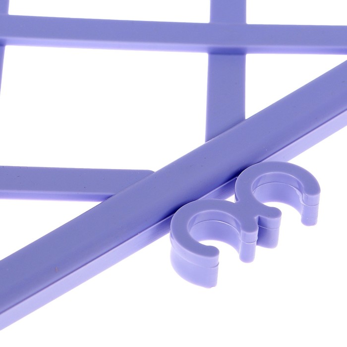 Ограждение декоративное, 36.5 х 220 см, 5 секций, пластик, фиолетовое, «Решётка»