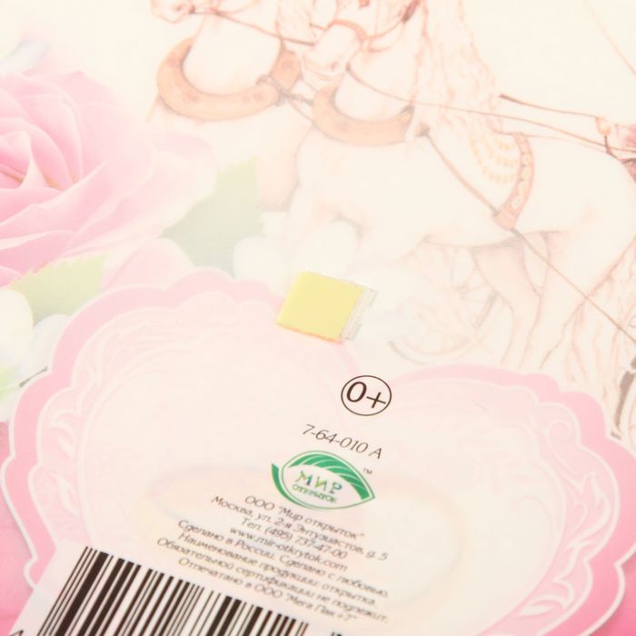 Открытка "Свадебная" на липучке, карета, розы, А5