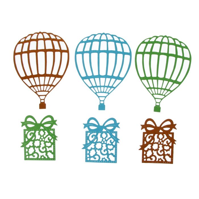 Фигурные вырубки "Большой воздушный шар" набор 6 шт., МИКС