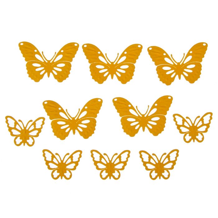 Фигурные вырубки "Бабочки" набор 10 шт., по 3,3 см и 5 см, желтый (QS-LR0356-02)