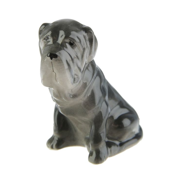 Статуэтка фарфоровая "Мастиф серый", 9 см, авторская роспись