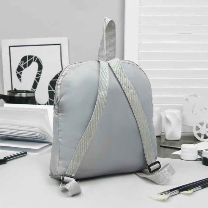 Рюкзак детский на молнии, 1 отдел, цвет серый