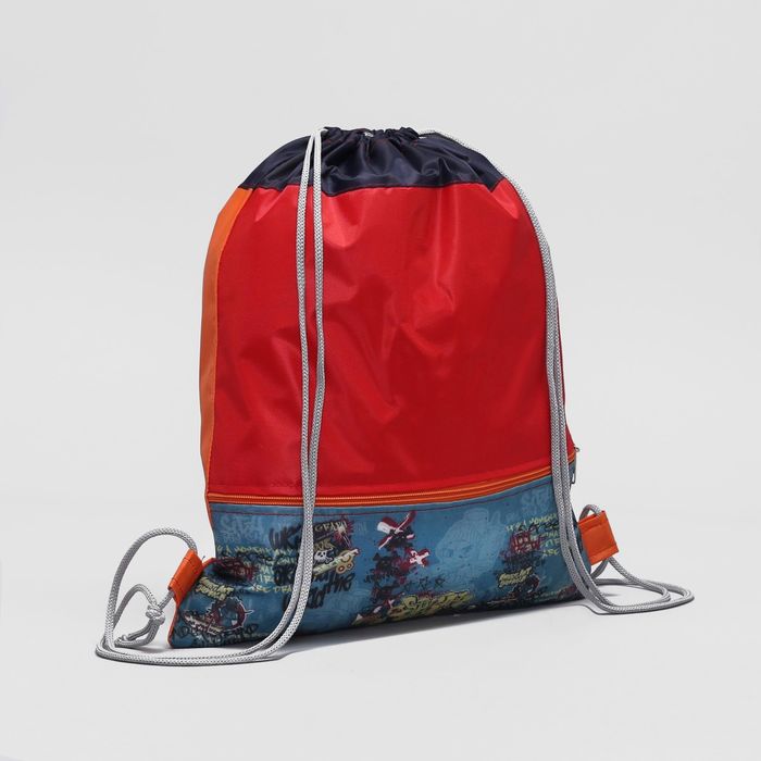 Мешок для обуви на шнурке, 1 отдел, наружный карман, МИКС