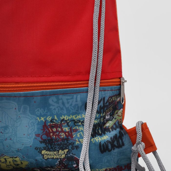 Мешок для обуви на шнурке, 1 отдел, наружный карман, МИКС