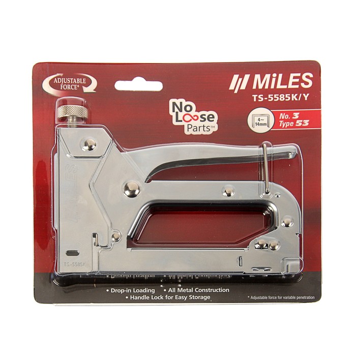 Степлер мебельный Miles, 4-14 мм, тип скоб 53, металлический корпус
