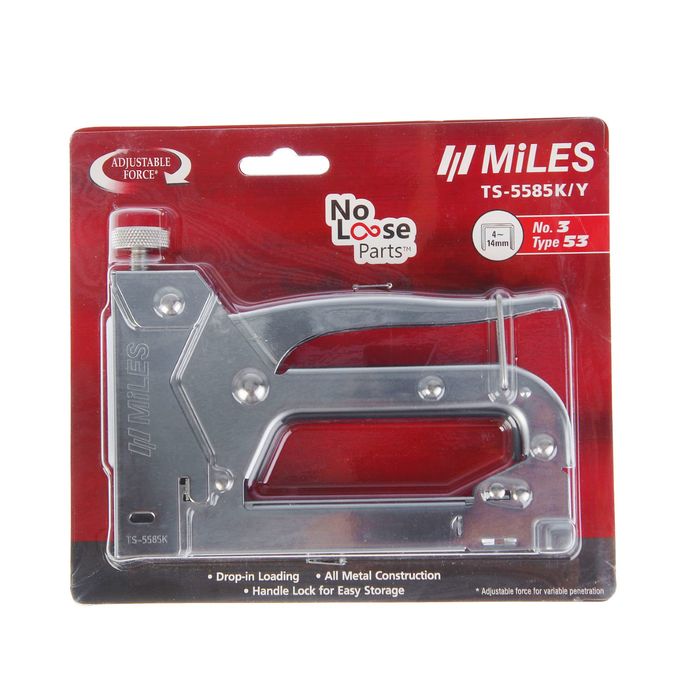 Степлер мебельный Miles, 4-14 мм, тип скоб 53, металлический корпус