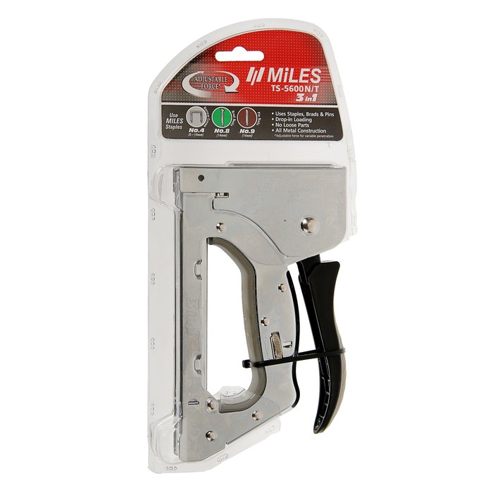 Степлер мебельный Miles, 6-14 мм, тип 41, 47, 140, металлический корпус, 3 в 1