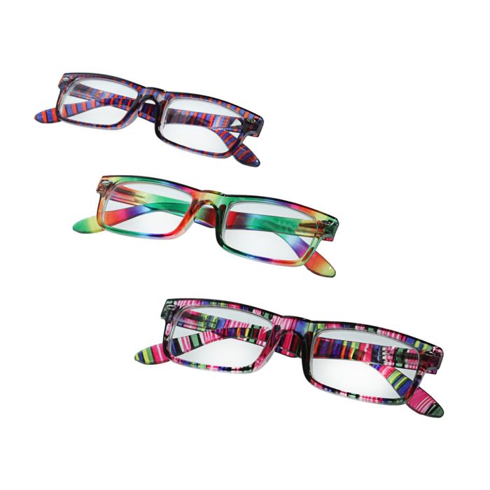 Очки "Прямоугольные" весёлые, оправа пластик, линза пластик, отгибающаяся дужка на пружинке, цвет МИКС -3