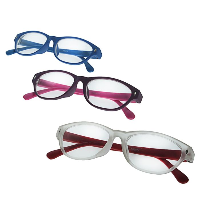 Очки "Овальные" матовые, оправа пластик, линза пластик, неотгибающаяся дужка, цвет МИКС -2,25