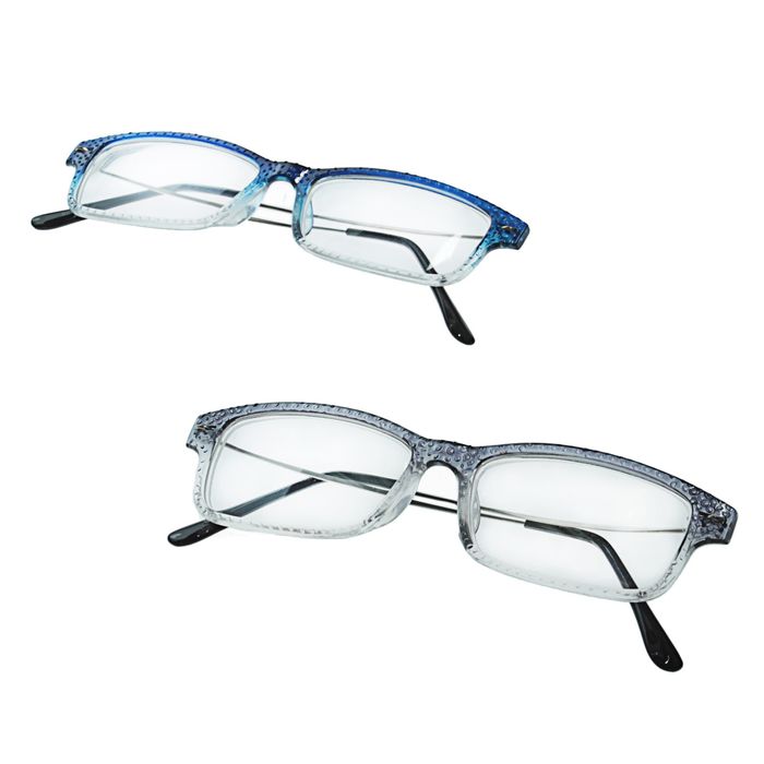 Очки "Прямоугольные" ребристые, оправа пластик, линза пластик, цвет МИКС -2