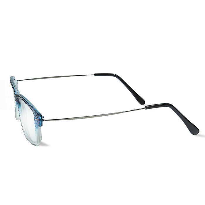 Очки "Прямоугольные" ребристые, оправа пластик, линза пластик, цвет МИКС -2,5