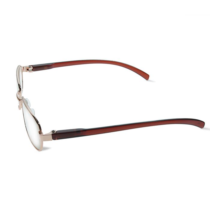 Очки "Прямоугольные" тонкая оправа металл, линза пластик, отгиб. дужка, цвет МИКС, +2 дптр