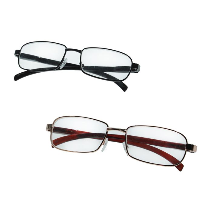 Очки "Прямоугольные" тонкая оправа металл, линза пластик, отгибающаяся дужка, цвет МИКС -2,5