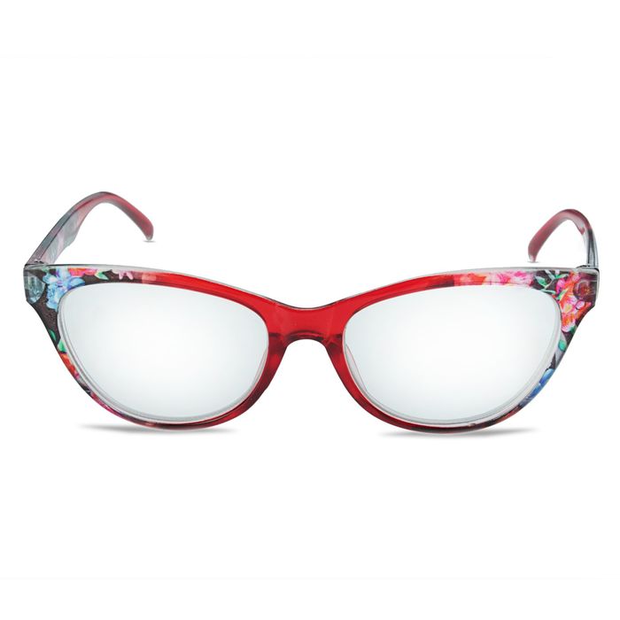 Очки "Кошачий глаз" с внутренним рисунком, оправа и линза пластиковые, неотгибающаяся дужка, цвет МИКС, -2