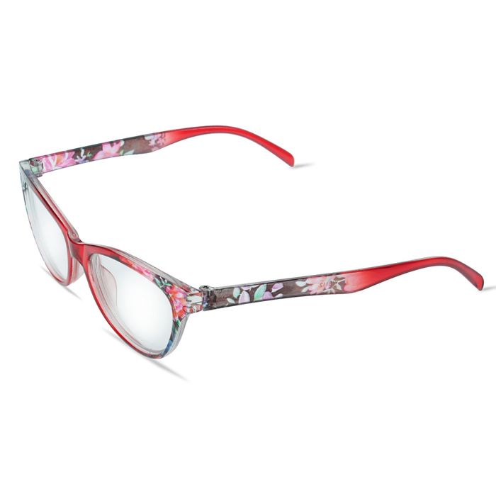 Очки "Кошачий глаз" с внутренним рисунком, оправа и линза пластиковые, неотгибающаяся дужка, цвет МИКС, -3