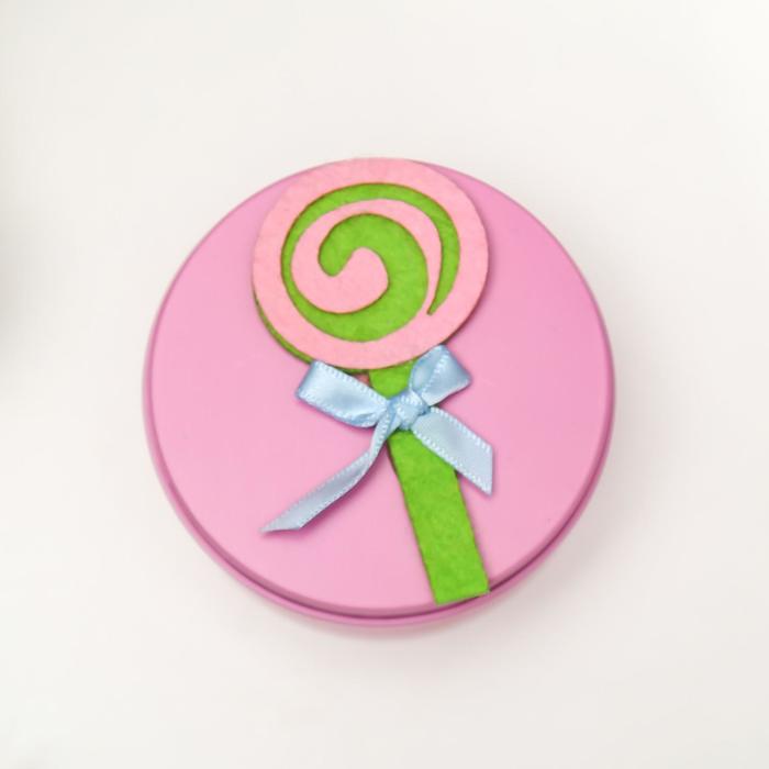 Шкатулка металл круглая "Леденец" МИКС 4,5х7,5х7,5 см