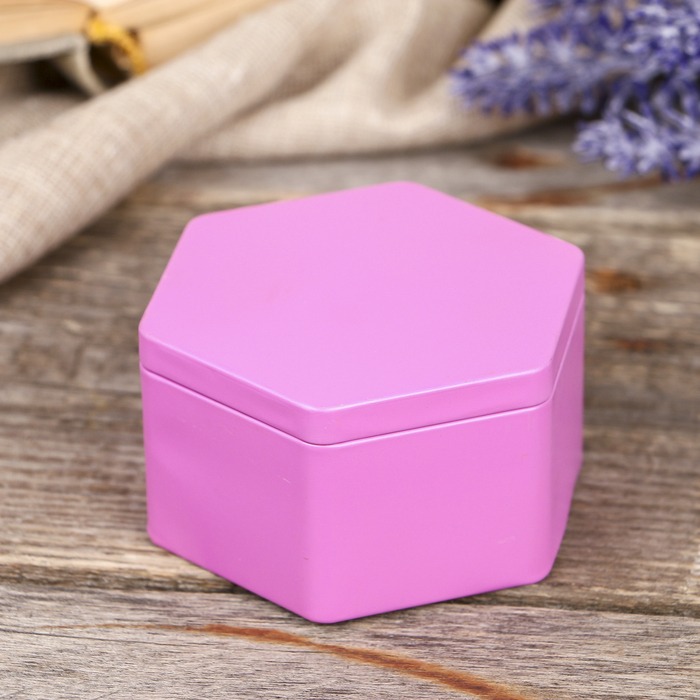 Шкатулка металл многогранник "Матовая розовая" 4,5х8х8 см