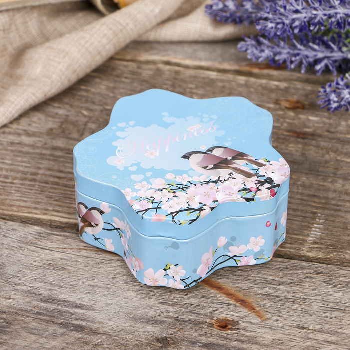 Шкатулка металл цветок "Сакура" МИКС 4х9,5х9,5 см