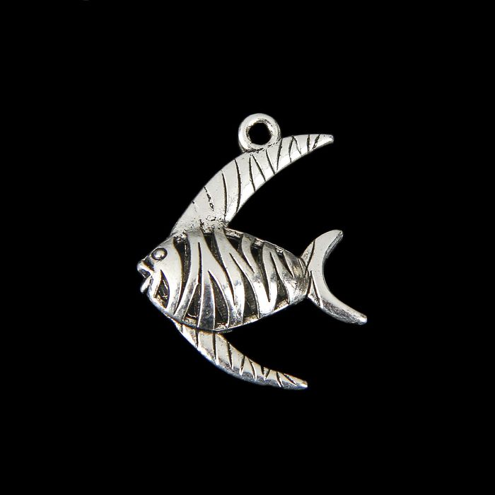 Декор металл для творчества "Рыба полосатая" (А16961) 3,2х2,7 см