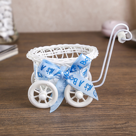 

Корзина декоративная "Коляска с бантом Baby" МИКС 10,5х10,5х7,5 см