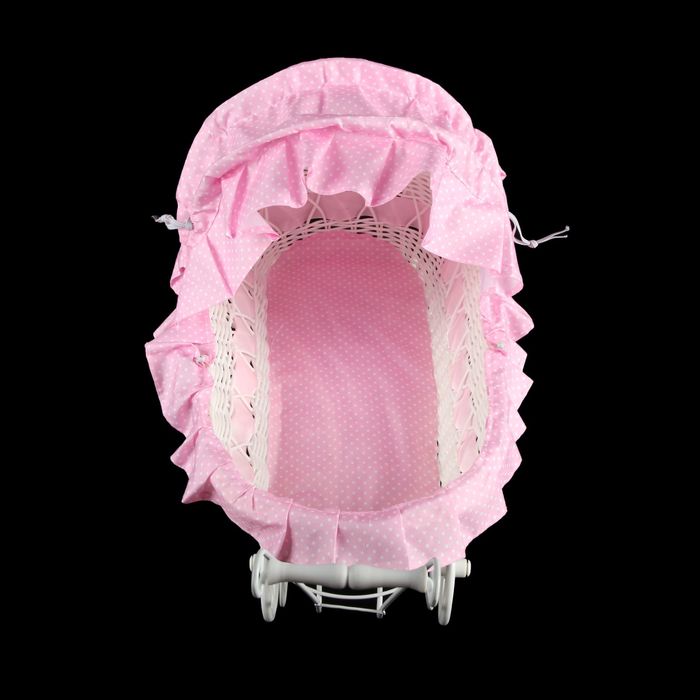 Корзина декоративная "Коляска в горошек" МИКС капюшон складывается 29х34х19,5 см