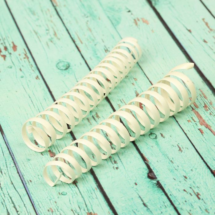 Спираль декоративная, прямая завитушка, набор 2 шт, цвет натуральный