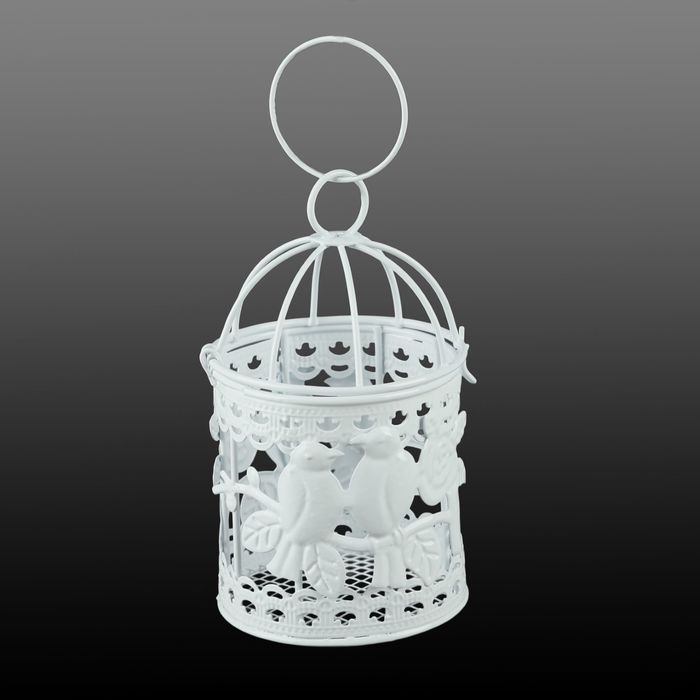 Сувенир металл "Клетка с птицами" 12,5х7х7 см