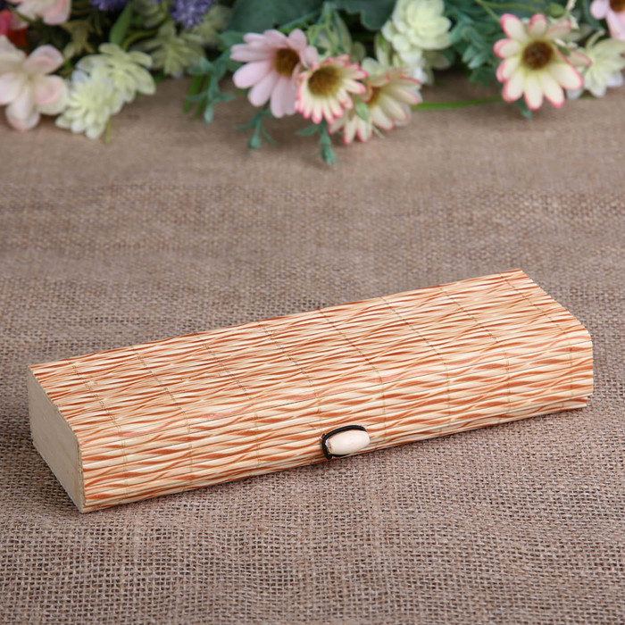 Шкатулка соломка "Волна" 3х20х6 см