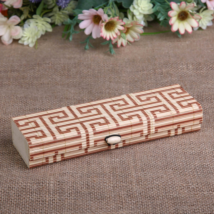 Шкатулка соломка "Греческий орнамент" 3х20х6 см