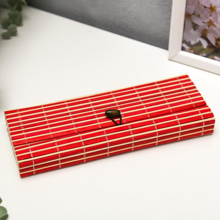 Шкатулка соломка "Полоски" МИКС 2,5х20х8 см