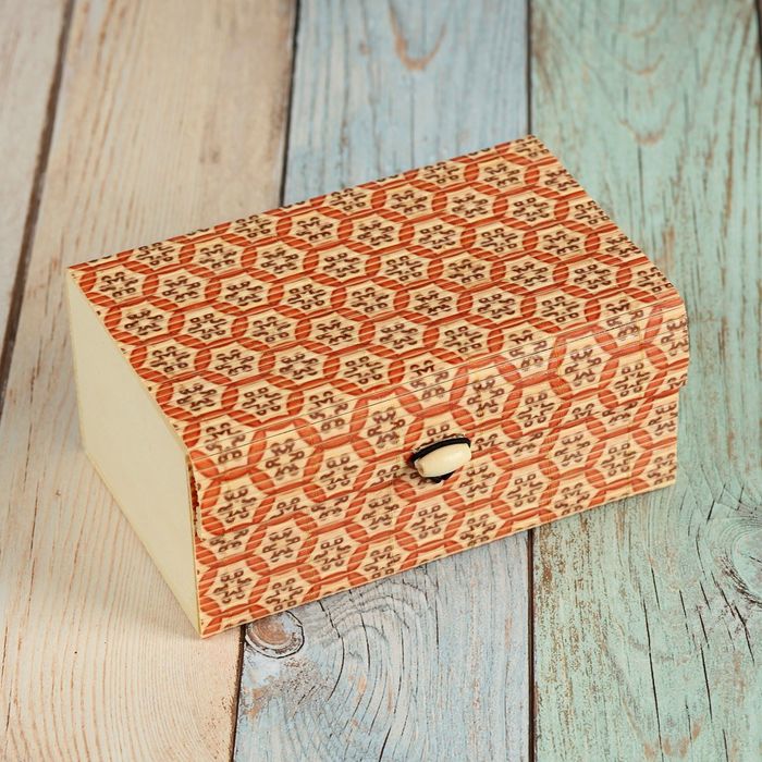 Шкатулка соломка "Цветочный фон" 6,5х15х10 см