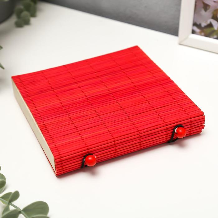 Шкатулка соломка квадрат "Красный" 2,5х14х14 см