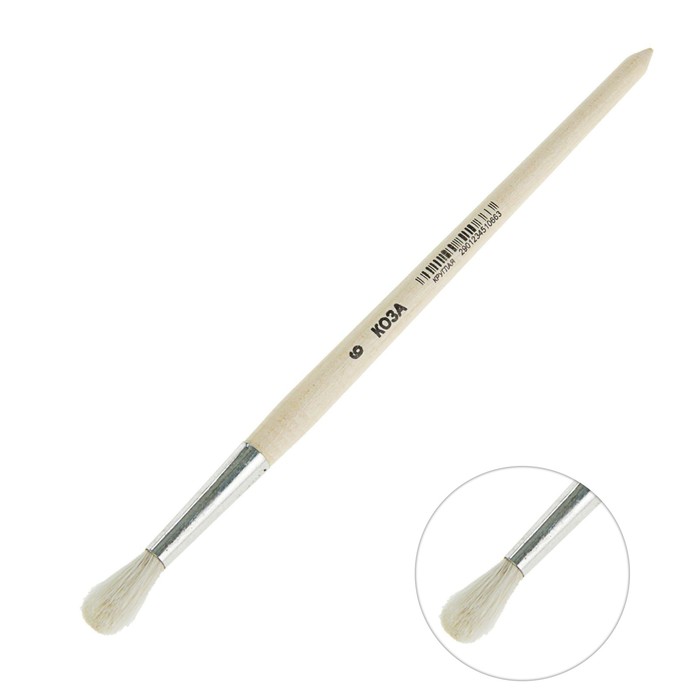 Кисть Коза круглая № 6 ручка дерево