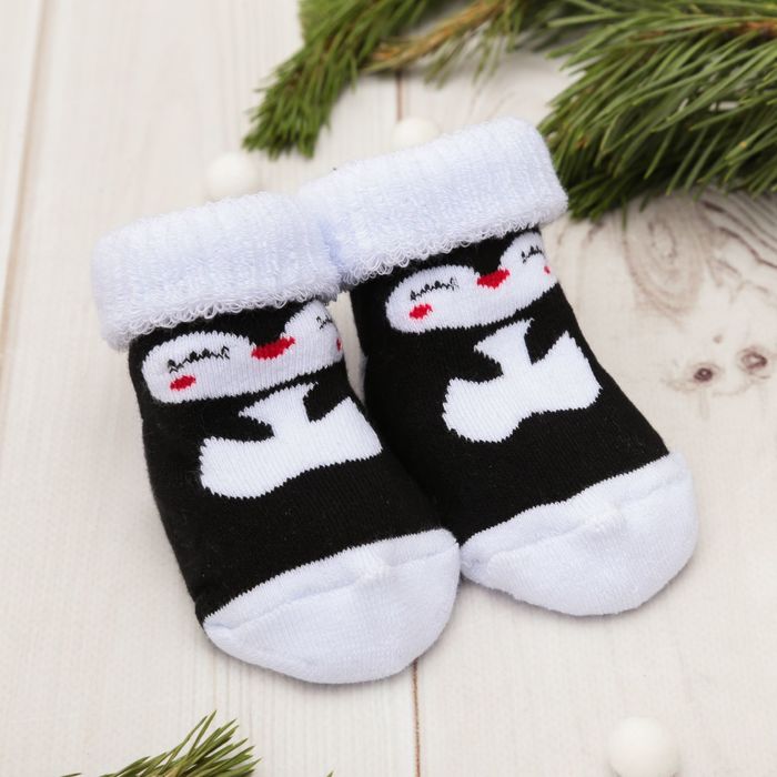 Носки детские махровые "Пингвин" 8-10 см, 6-9 мес , 80% хл.,17% п/э, 3% эл.