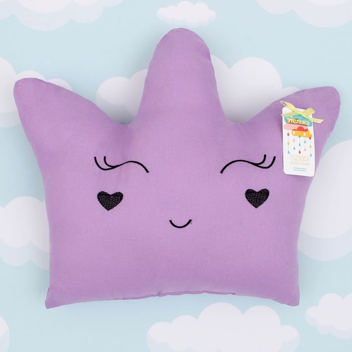 Подушка "Корона" сирень 40х50см,100% хлопок, синтепух 300гр/м2