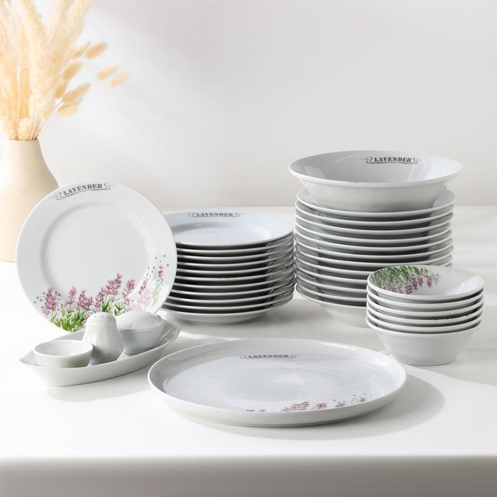 Сервиз столовый "Идиллия "Лаванда", 36 предметов, 2 вида тарелок