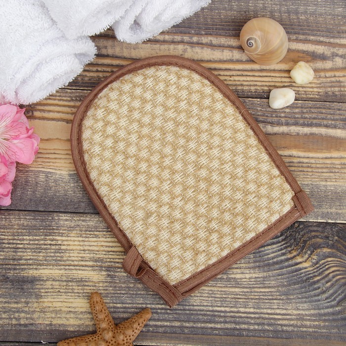 Мочалка банная "Рукавица", крапива