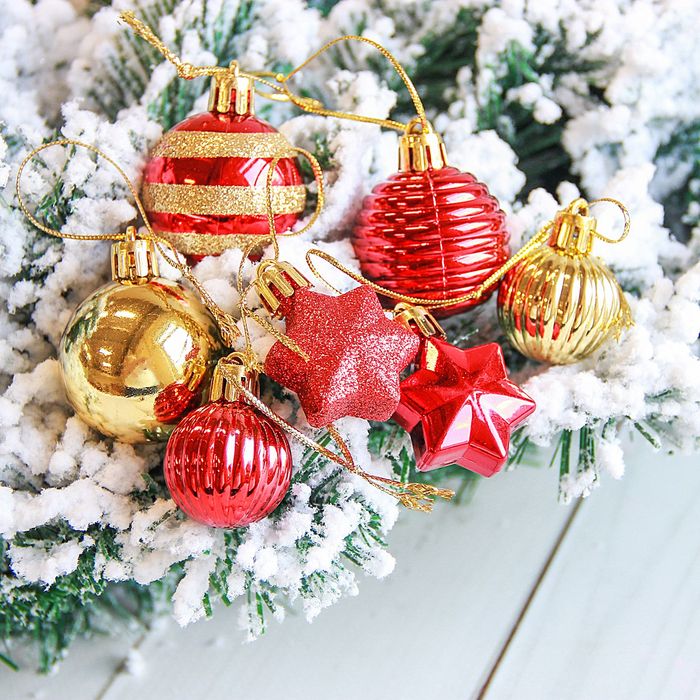 Ёлочные игрушки "Серпантин" (набор 21 шт.), красные